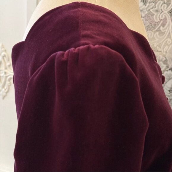 Vintage Laura Ashley Cranberry Velvet Dress - Picture 10 of 16